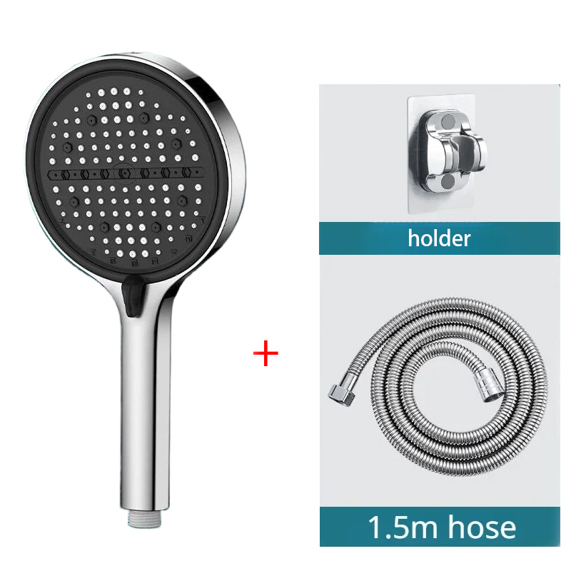 High Pressure Shower Head Handheld - 3pcs 욕실 샤워 헤드 실버 8단계