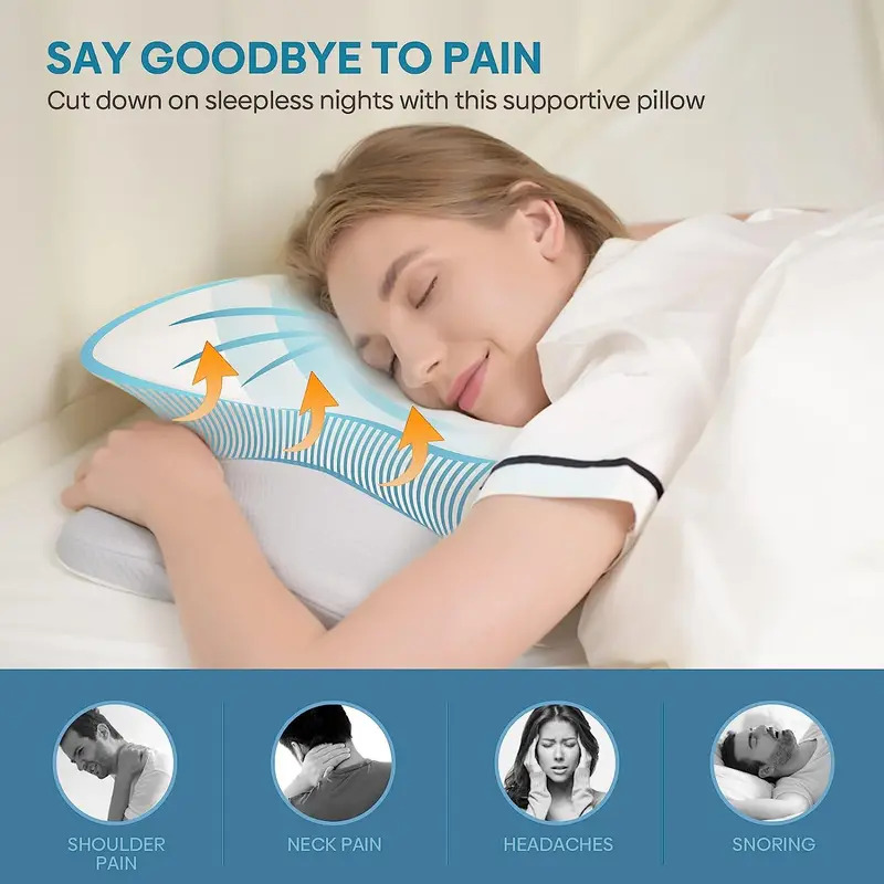 Memory Foam Orthopedic Pillow Neck Pain - 무취 정형외과용 베개, 목과 어깨 통증