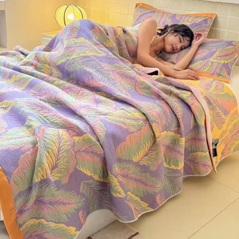 Muslin Cotton Bedspread - 6겹 거즈 블랭킷 퀸 사이즈, 가벼운