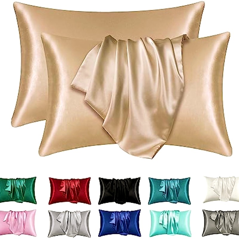 Satin Silk Pillowcase Hair Skin - 2개입 새틴 실크 베갯잇 (헤어 및