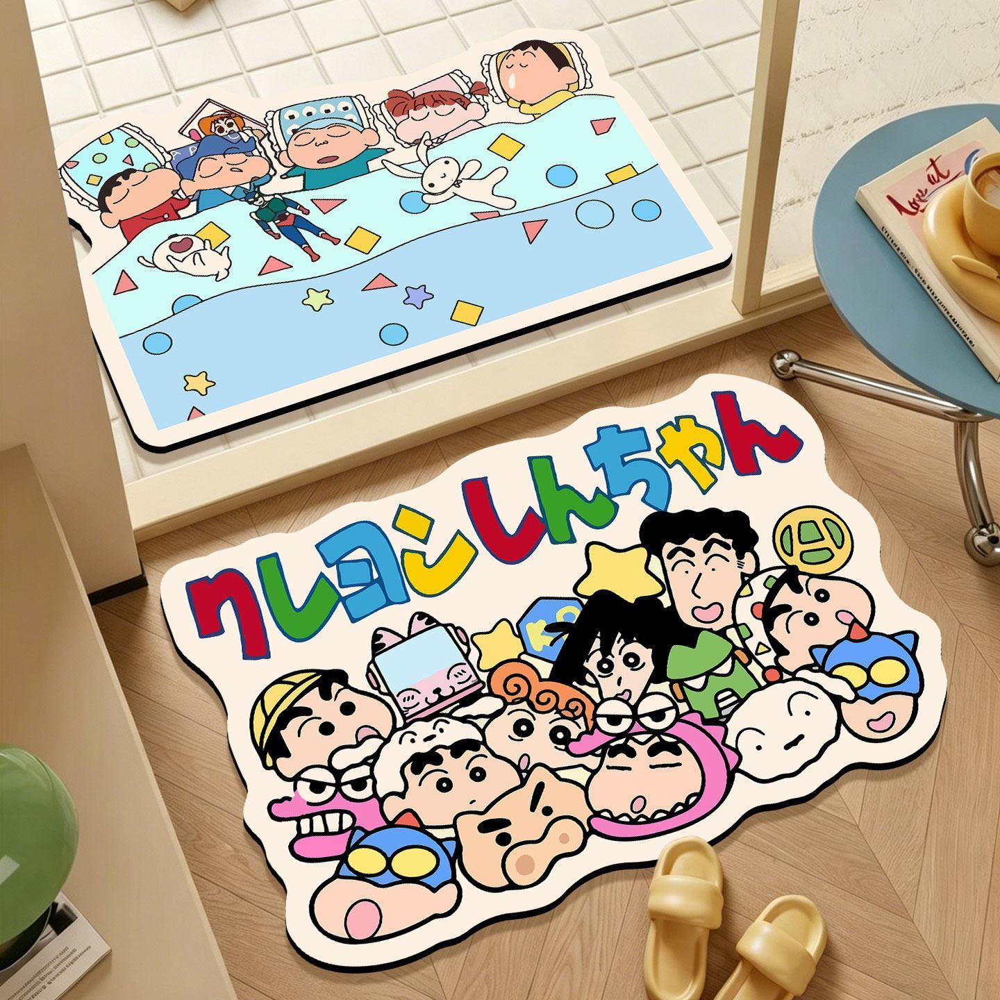 짱구는 못말려 불규칙형 욕실 매트, 만화 디자인 흡수성 - Quick Dry Diatomite Bath Mat 리뷰 및 가격