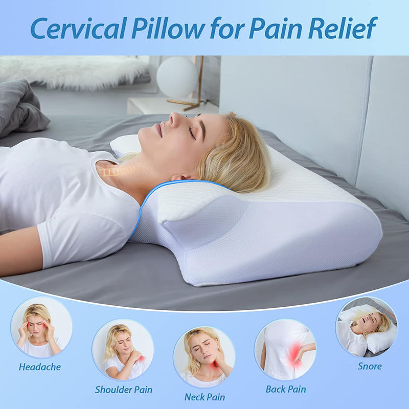 새로운 메모리폼 경추 베개 2 in 1 인체공학적 컨투 - Memory Foam Orthopedic Pillow Neck Pain 리뷰 및 가격