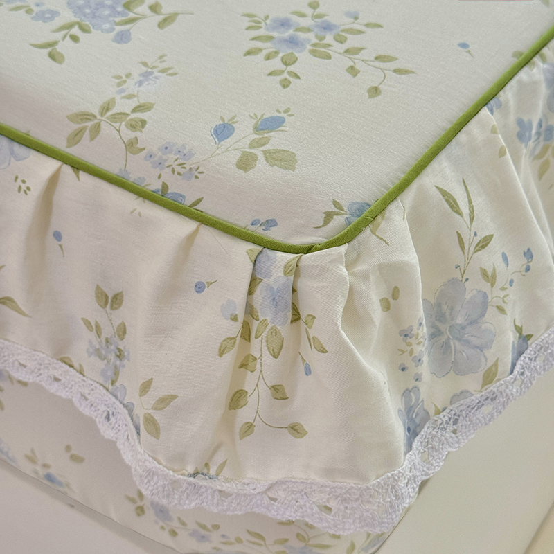 100% 면 꽃무늬 프린트 러플 장식 매트리스 커버,  - Fitted Bed Sheets Deep Pocket 리뷰 및 가격