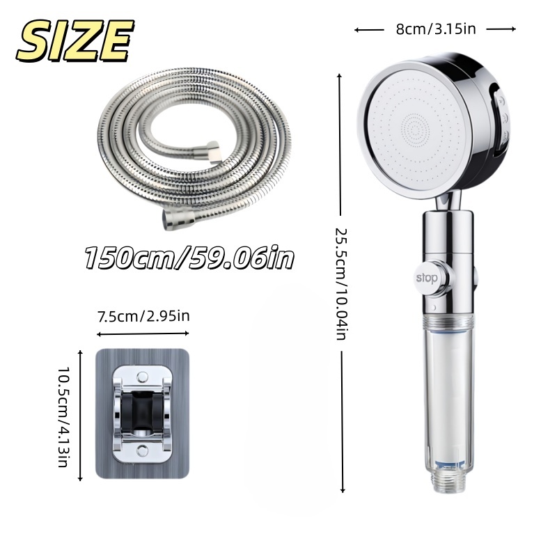 가시광선 필터 창 고압 절수형 핸드헬드 샤워기 3가지  - High Pressure Shower Head Handheld 리뷰 및 가격