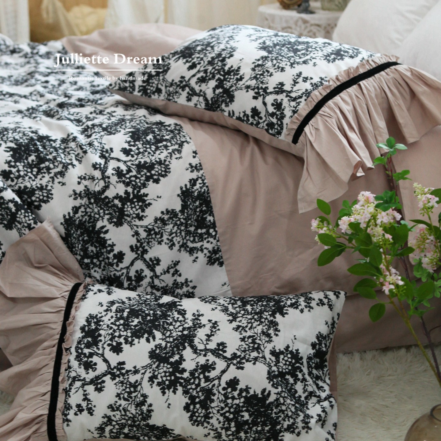 크리스티 프렌치 스타일 프린세스 러플 스커트 침구 세트 - Aesthetic Floral Duvet Cover 리뷰 및 가격