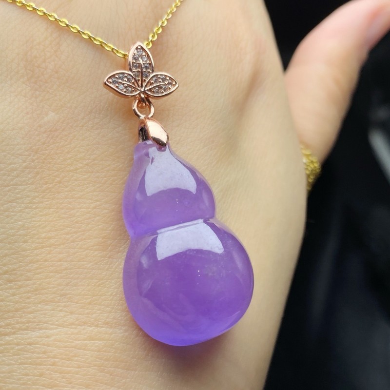펜던트, 얼음 유형의 고대산 옥, 보라색 호리병 장식, - Lighting 리뷰 및 가격