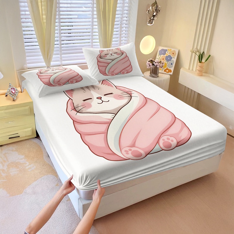 귀여운 커피 펭귄 프린트 피티드 시트 세트 만화 침대  - Fitted Bed Sheets Deep Pocket 리뷰 및 가격