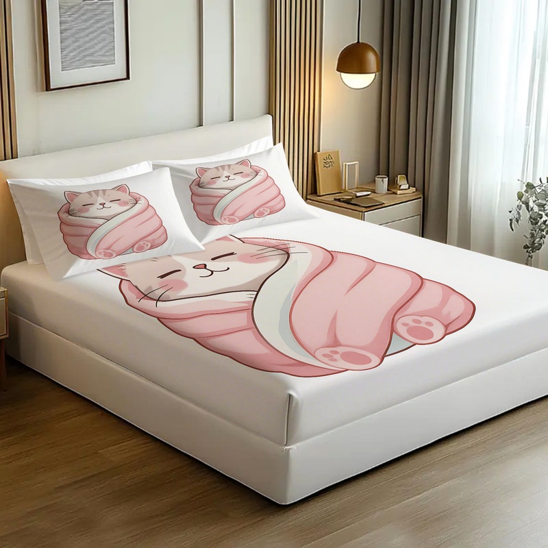 귀여운 커피 펭귄 프린트 피티드 시트 세트 만화 침대  - Fitted Bed Sheets Deep Pocket 리뷰 및 가격