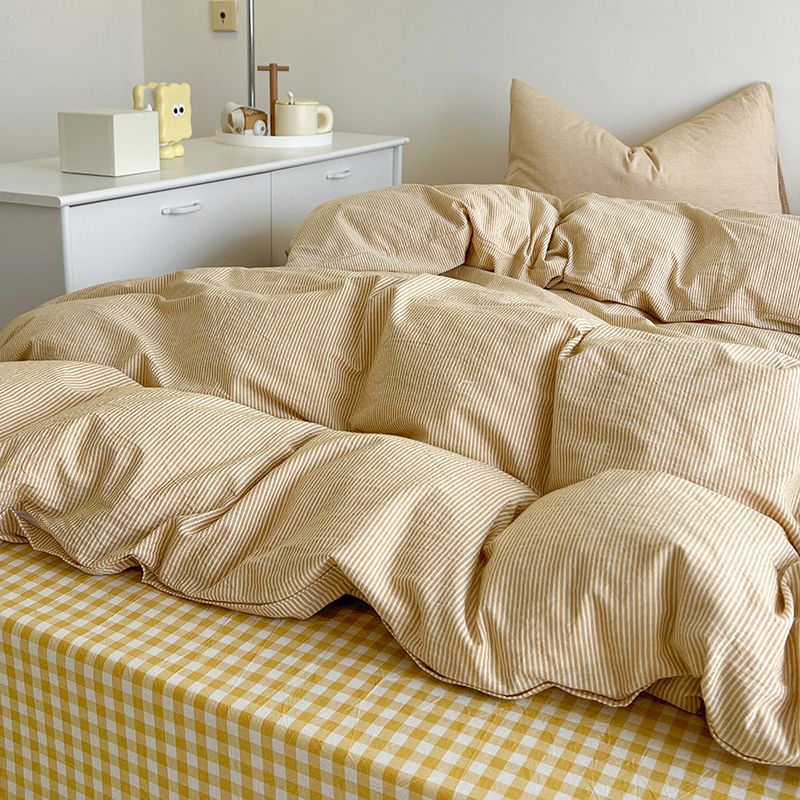 지퍼가 달린 북유럽 이불 커버 세트, 심플 격자 무늬  - Duvet Cover Sets With Zipper 리뷰 및 가격