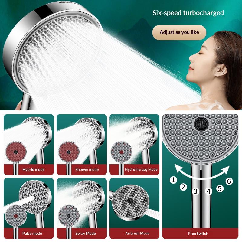 새로운 6 가지 모드 조정 가능한 휴대용 샤워 헤드 고 - High Pressure Shower Head Handheld 리뷰 및 가격