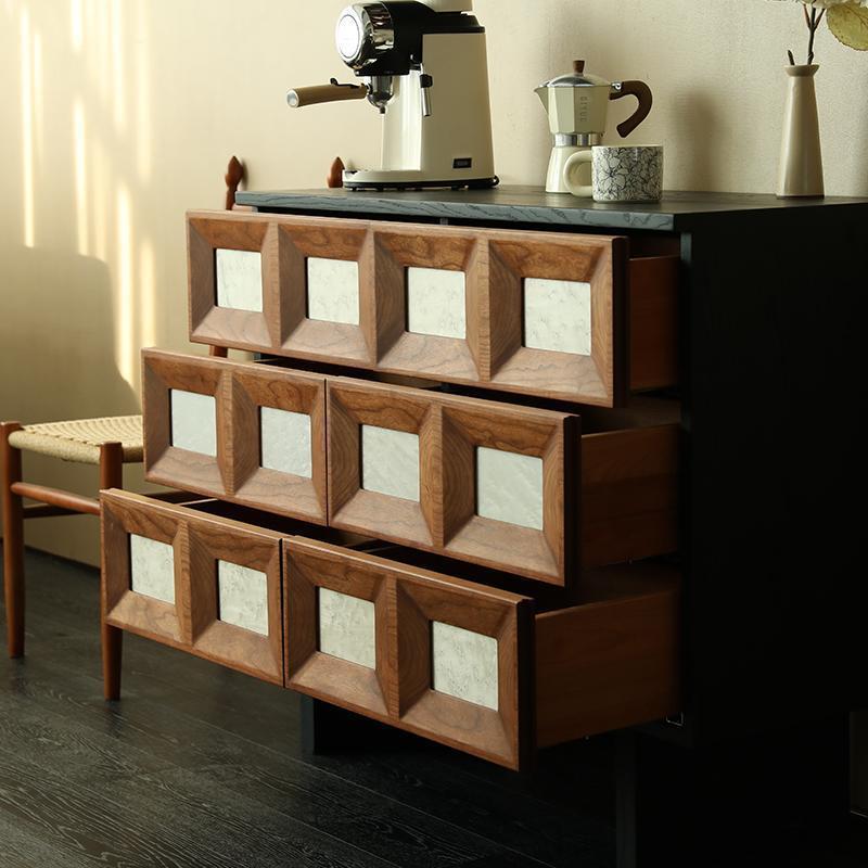 중세풍 6단 캐비닛, 대비되는 색상의 원목 블랙 수납장 - Storage & Organization 리뷰 및 가격