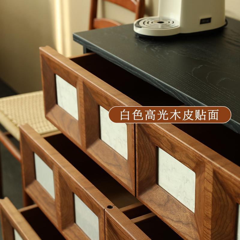 중세풍 6단 캐비닛, 대비되는 색상의 원목 블랙 수납장 - Storage & Organization 리뷰 및 가격