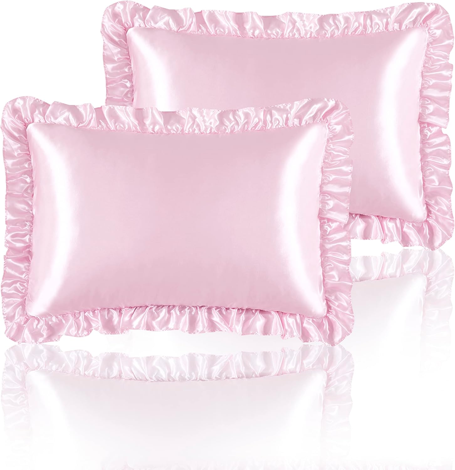 머리카락과 피부를 위한 2피스 새틴 러플 베개 커버,  - Satin Silk Pillowcase Hair Skin 리뷰 및 가격