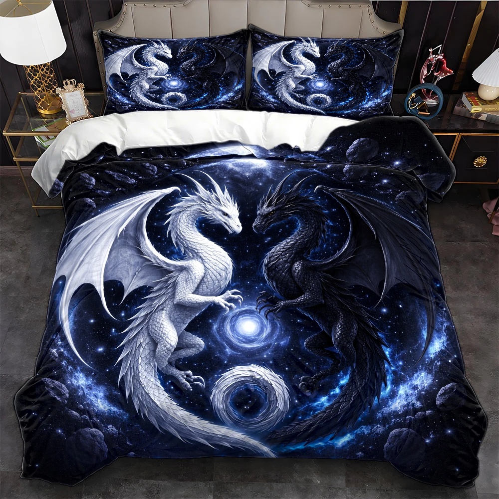 3피스 별빛 하늘 용 토템 이불 커버 세트, 3피스 침 - Duvet Cover Sets With Zipper 리뷰 및 가격