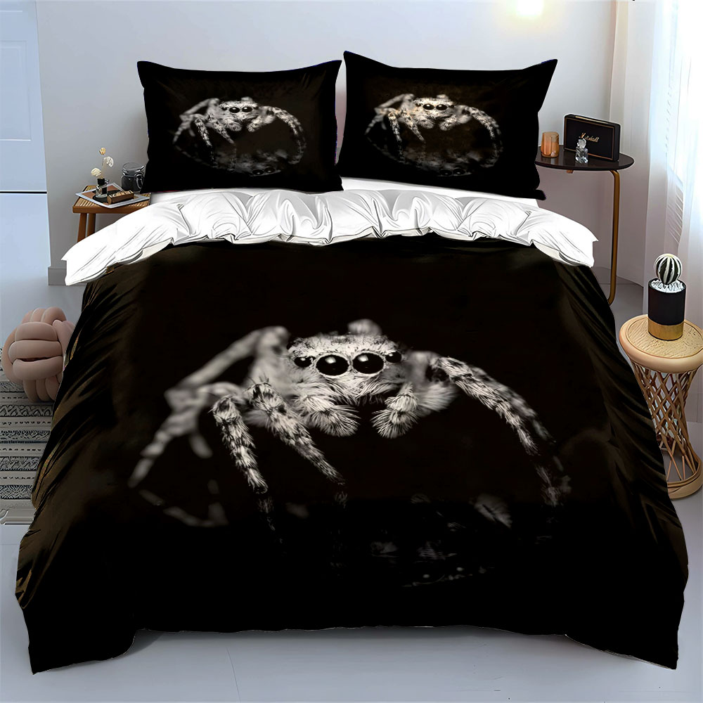 점프 스파이더 흑백 다크 스타일 패턴 이불 커버 세트  - Duvet Cover Sets With Zipper 리뷰 및 가격