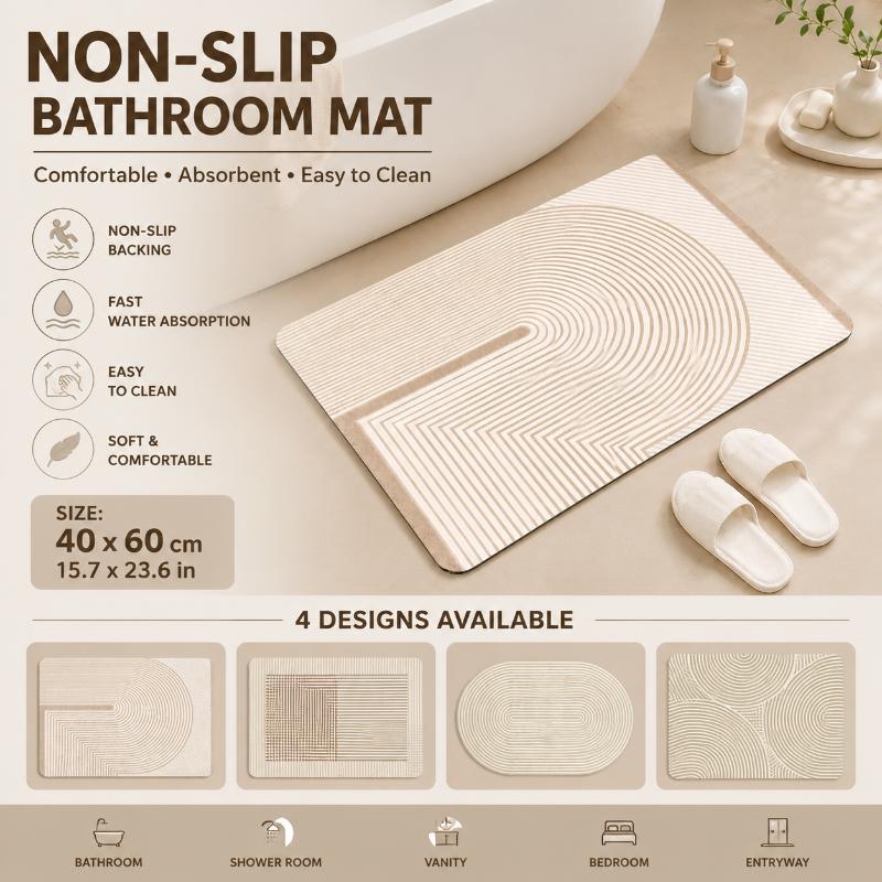 규조토 욕실 매트 빠른 건조 흡수성 베이지 스트라이프  - Quick Dry Diatomite Bath Mat 리뷰 및 가격